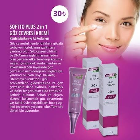 Softto Plus 2 in 1 Göz çevresi Kırışıklık Kremi 20+