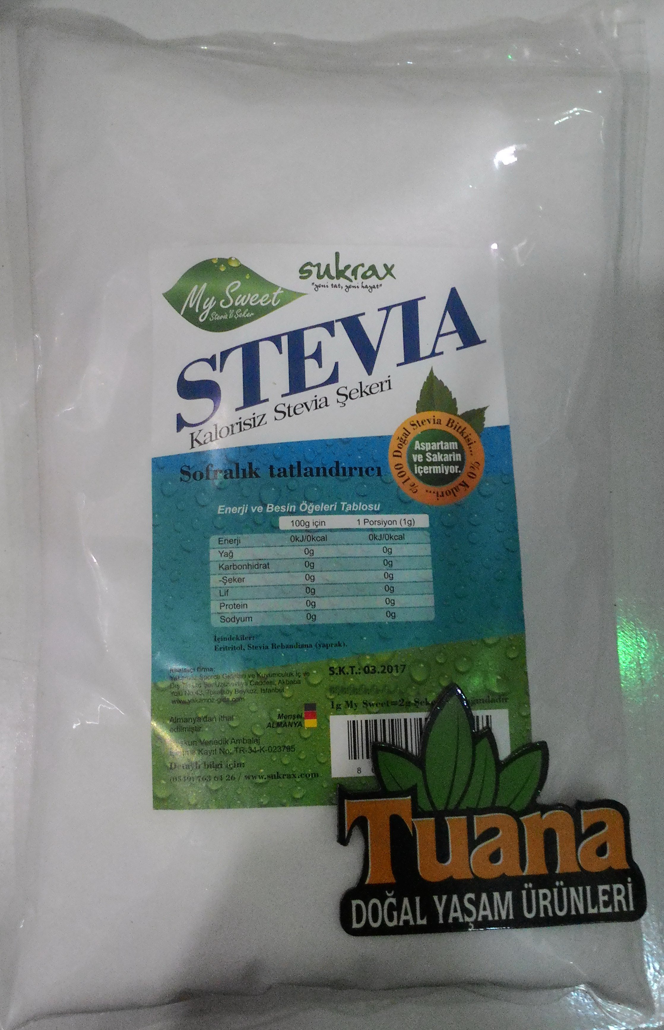 Stevia Toz Şeker Stevia İthal Toz Şeker 1 Kg İndirimli