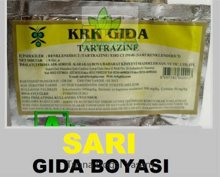 Sarı Gıda Boyası KRK 9 Gr Orjinal Ürün İndirimli