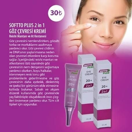 SOFTTO PLUS 2 in 1 Göz Çevresi Kremi 20+